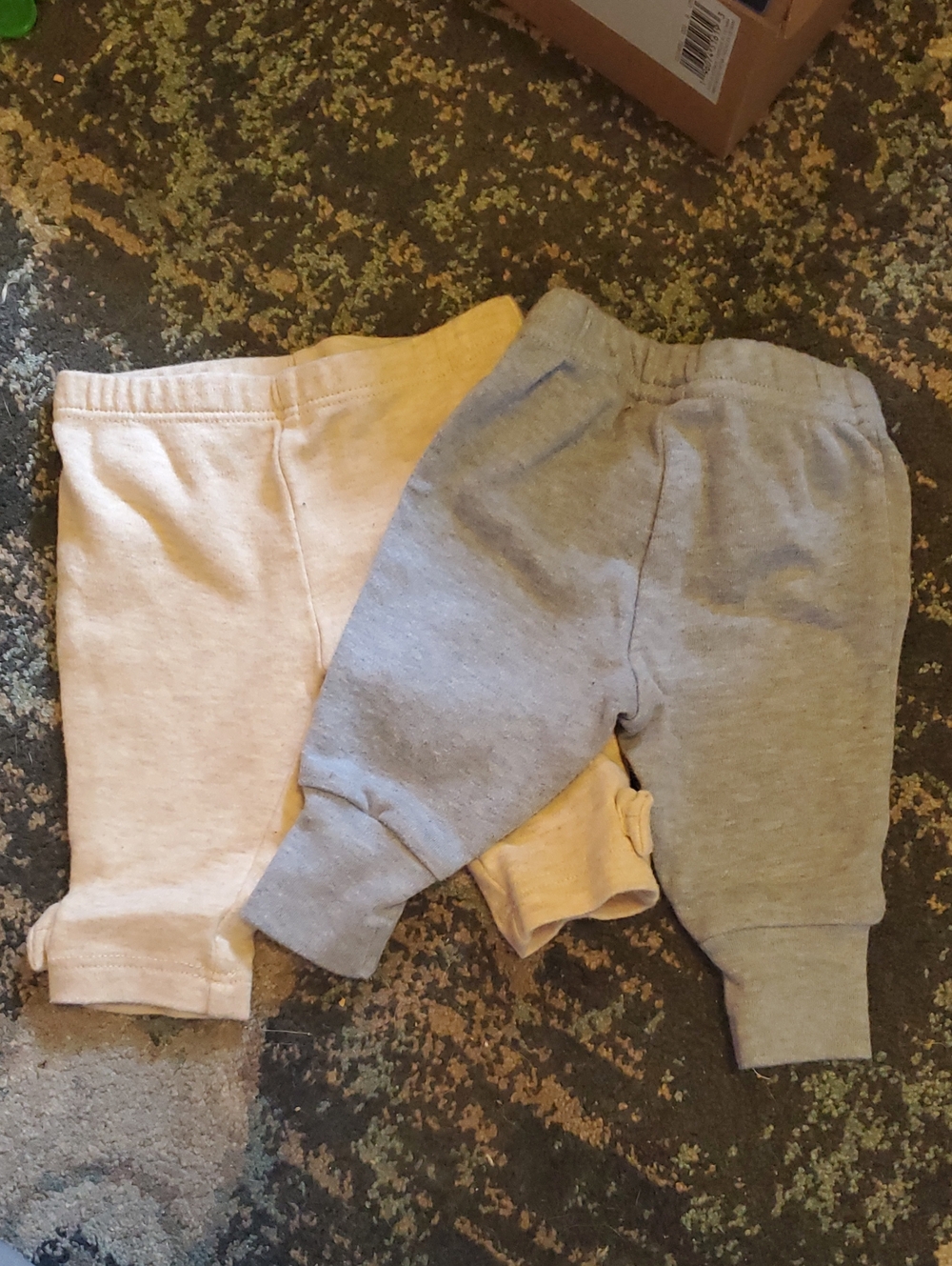 Neutral Grey and Cream Newborn Jogger Bottoms